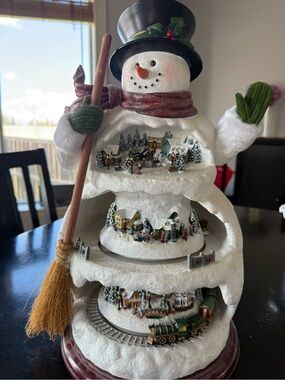 Thomas Kinkade Winter Wonderland Musical Snowman